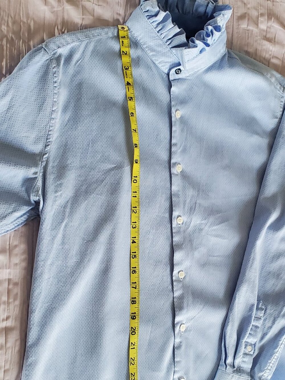 Upcycled Ruffed Collar Blouse - Picture 9 of 9